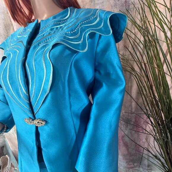 📌Tally Taylor Extravagant & Elegant for Special Occasion Penicl Skirt Suit - Picture 6 of 16